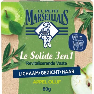 Le Petit Marseillais Savon Solide 3 en 1 Pomme Olivier, 1 Unité x 80 g Le Petit Marseillais Savon Solide 3 en 1 Pomme Olivier, 1 Unité x 80 g