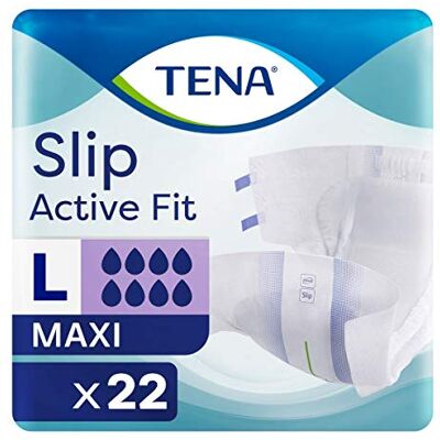 TENA Slip Active Fit Maxi Large Lot de 22 protections pour incontinence 3950 ml TENA Slip Active Fit Maxi Large Lot de 22 protections pour incontinence 3950 ml