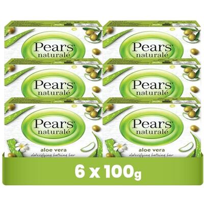 PEARS Naturalé Lot de 6 savons Aloe Vera 100 g Avec de la glycérine, nettoyage doux, pour le visage, le corps et les mains, utilisation quotidienne PEARS Naturalé Lot de 6 savons Aloe Vera 100 g Avec de la glycérine, nettoyage doux, pour le visage, le corps et les mains, utilisation quotidienne