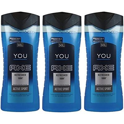 AXE Lot de 3 gels douche 400 ml Refreshed You (Active Sport) AXE Lot de 3 gels douche 400 ml Refreshed You (Active Sport)