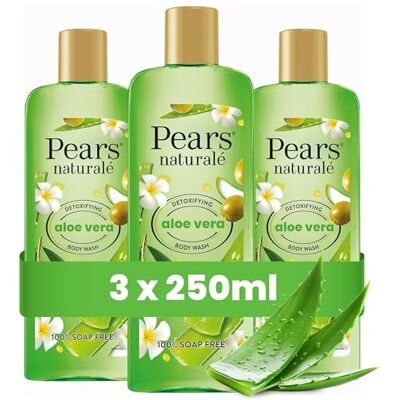 PEARS Naturalé Gel Douche Aloe Vera 250 ml Lot de 3 Hydratant et rafraîchissant, pour une peau éclatante détoxifiée PEARS Naturalé Gel Douche Aloe Vera 250 ml Lot de 3 Hydratant et rafraîchissant, pour une peau éclatante détoxifiée
