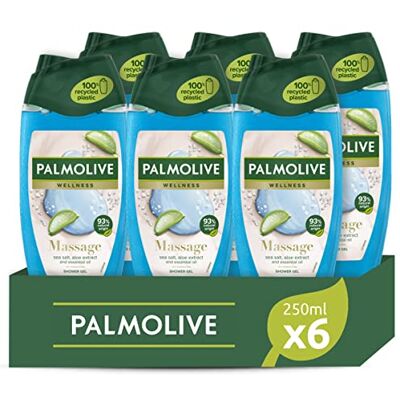 Palmolive Bain moussant Wellness Aroma Sensations Massage, avec sel de mer et extrait d'aloès avec une formule douce et une huile essentielle 100% naturelle, 6 x 250 ml Palmolive Bain moussant Wellness Aroma Sensations Massage, avec sel de mer et extrait d'aloès avec une formule douce et une huile essentielle 100% naturelle, 6 x 250 ml