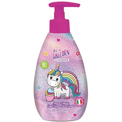 Naturaverde Kids Be a Unicorn Savon liquide pour enfants, savon pour enfants avec beurre de karité et extrait de bleuet, savon mains BIO, 300 ml Naturaverde Kids Be a Unicorn Savon liquide pour enfants, savon pour enfants avec beurre de karité et extrait de bleuet, savon mains BIO, 300 ml