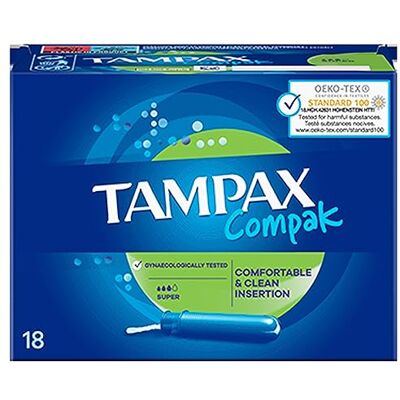 Tampax Compak Super Tampons Lot de 18 Tampax Compak Super Tampons Lot de 18