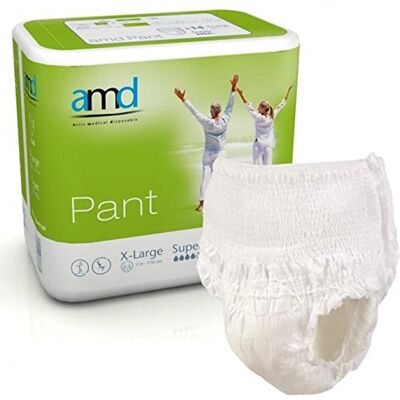 AMD Severe 22044 Lot de 84 culottes extra-larges Blanc 1800 ml AMD Severe 22044 Lot de 84 culottes extra-larges Blanc 1800 ml