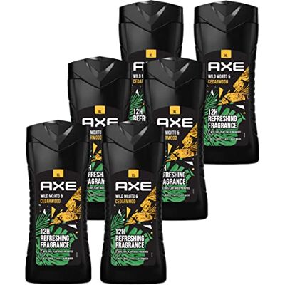 AXE 3-in-1 douchegel en shampoo Mojito groen en cederhout 400 ml Voordeelverpakking 6 x 400 ml AXE 3-in-1 douchegel en shampoo Mojito groen en cederhout 400 ml Voordeelverpakking 6 x 400 ml