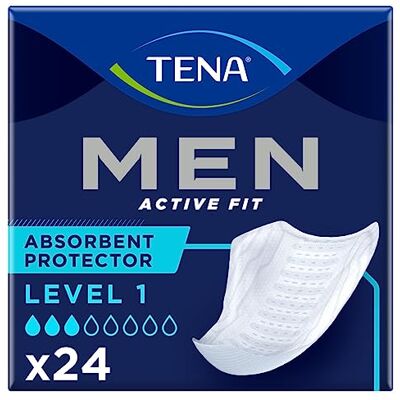 TENA Men Active Fit Level 1 Lot de 24 serviettes d'incontinence TENA Men Active Fit Level 1 Lot de 24 serviettes d'incontinence
