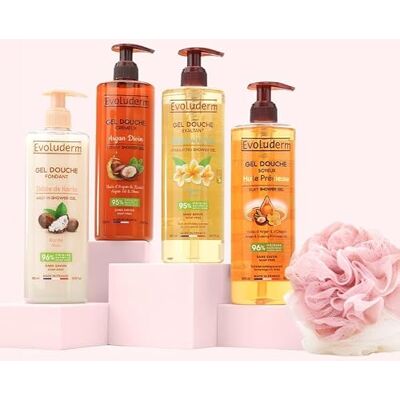 Evoluderm Offre 4 Gels Douche 500ml + Un cadeau Offert Gel Douche Monoi Argan Karité Huile Précieuse Ingrédients Naturels Made In France Evoluderm Offre 4 Gels Douche 500ml + Un cadeau Offert Gel Douche Monoi Argan Karité Huile Précieuse Ingrédients Naturels Made In France