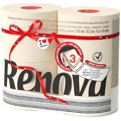 Renova 5 x 4 rouleaux de papier toilette beige Renova 5 x 4 rouleaux de papier toilette beige