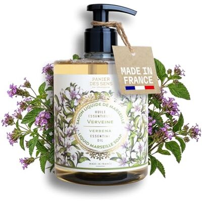 Panier des Sens Savon de Marseille Liquide Verveine Savon Liquide Mains Hydratant avec Huile de Coco 97% d'Ingrédients Naturels Savon Mains Fabriqué en France 500ml Panier des Sens Savon de Marseille Liquide Verveine Savon Liquide Mains Hydratant avec Huile de Coco 97% d'Ingrédients Naturels Savon Mains Fabriqué en France 500ml