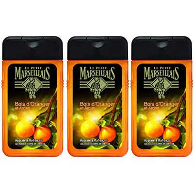 Le Petit Marseillais Gel Douche Homme Corps et Cheveux Bois D'oranger & Argan Flacon 250 ml Lot de 3 Le Petit Marseillais Gel Douche Homme Corps et Cheveux Bois D'oranger & Argan Flacon 250 ml Lot de 3