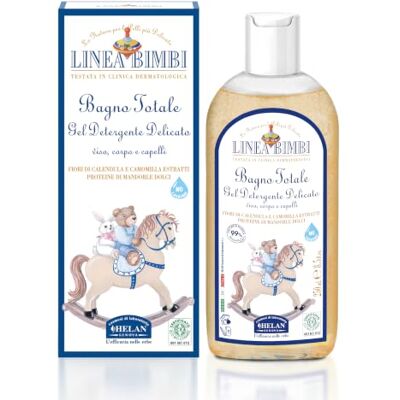 Helan , Linea Bimbi Bio Gel douche doux pour bébé, mousse de douche et shampooing aux amandes douces, bain moussant pour enfants et bébés, gel nettoyant au calendula et à la camomille, fabriqué en Helan , Linea Bimbi Bio Gel douche doux pour bébé, mousse de douche et shampooing aux amandes douces, bain moussant pour enfants et bébés, gel nettoyant au calendula et à la camomille, fabriqué en