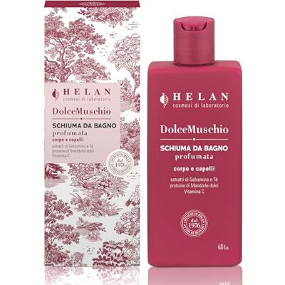 Helan Dolce Muschio – Shampooing et douche pour homme et femme 2 en 1 avec vitamine C antioxydant, délicat pour peau douce – Gel corporel et cheveux 94% d'origine naturelle, fabriqué en Italie, 200 Helan Dolce Muschio – Shampooing et douche pour homme et femme 2 en 1 avec vitamine C antioxydant, délicat pour peau douce – Gel corporel et cheveux 94% d'origine naturelle, fabriqué en Italie, 200