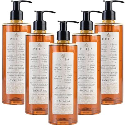 Prija Shampooing revitalisant pour la peau et les cheveux au ginseng 380 ml Gel douche pour cheveux et corps (5) Prija Shampooing revitalisant pour la peau et les cheveux au ginseng 380 ml Gel douche pour cheveux et corps (5)