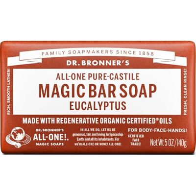 Dr. Bronner's Savon a l'eucalyptus bio 140g Dr. Bronner's Savon a l'eucalyptus bio 140g