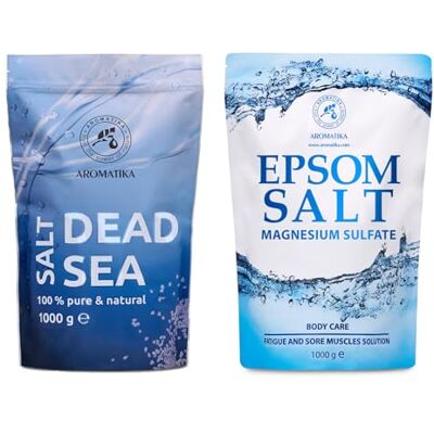 Trust Sels de Bain Set Epsom & Sel de la Mer Morte 2х1000g 100% pur et naturel 100% Sel d'Epsom Sulphate de magnésium Soin du Corps Beauté Relaxation Trust Sels de Bain Set Epsom & Sel de la Mer Morte 2х1000g 100% pur et naturel 100% Sel d'Epsom Sulphate de magnésium Soin du Corps Beauté Relaxation