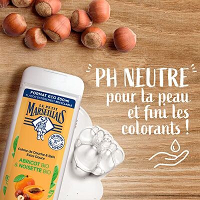 Le Petit Marseillais Crème de douche Extra Doux Abricot & Noisette, lot de 3 x 650ml Le Petit Marseillais Crème de douche Extra Doux Abricot & Noisette, lot de 3 x 650ml
