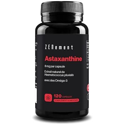 Zenement Astaxanthine Naturelle Pure 8 mg de Haematococcus pluvialis 120 Gélules avec Oméga-3 pour Meilleure Absorption Formule Exclusive, Sans Gluten 1 par Jour, 4 Mois Zenement Astaxanthine Naturelle Pure 8 mg de Haematococcus pluvialis 120 Gélules avec Oméga-3 pour Meilleure Absorption Formule Exclusive, Sans Gluten 1 par Jour, 4 Mois