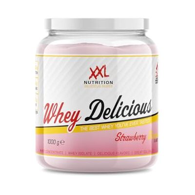 XXL Nutrition Whey Delicious 80% de Protéines Fraise/Banane 1000 grammes (33 shakes) XXL Nutrition Whey Delicious 80% de Protéines Fraise/Banane 1000 grammes (33 shakes)