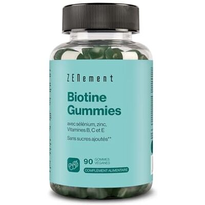 Zenement Gummies à la Biotine pour Cheveux, Peau et Ongles Sans Sucres ni Édulcorants Ajoutés avec Sélénium, Zinc et Vitamines A, C, E et du groupe B 90 gommes Véganes -Saveur Fruits des Bois – Avec zinc, sélénium et vitamines A, B3, B5, B6, B9, B12, C Zenement Gummies à la Biotine pour Cheveux, Peau et Ongles Sans Sucres ni Édulcorants Ajoutés avec Sélénium, Zinc et Vitamines A, C, E et du groupe B 90 gommes Véganes -Saveur Fruits des Bois – Avec zinc, sélénium et vitamines A, B3, B5, B6, B9, B12, C