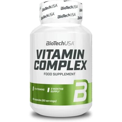BioTechUSA Vitamin Complex, Capsule de complément alimentaire avec une teneur optimale en multivitamines et en minéraux, 60 capsules BioTechUSA Vitamin Complex, Capsule de complément alimentaire avec une teneur optimale en multivitamines et en minéraux, 60 capsules