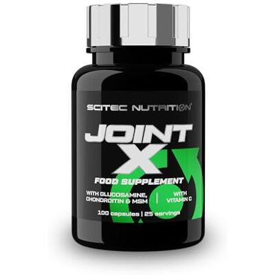 Scitec Nutrition Joint-X, Complément alimentaire sous forme de gélule avec sulfate de glucosamine, gélatine, sulfate de chondroïtine, MSM et vitamine C, 100 gélules Scitec Nutrition Joint-X, Complément alimentaire sous forme de gélule avec sulfate de glucosamine, gélatine, sulfate de chondroïtine, MSM et vitamine C, 100 gélules
