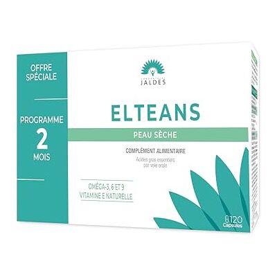 LABORATOIRE JALDES ELTEANS CAPSULES Lot de 2 boites de 60 Caps (120 Caps) Confort des Peaux Sèches à très Sèches Apporte une Combinaison Equilibrée en Acides Gras Essentiels Oméga-3, 6 et 9 LABORATOIRE JALDES ELTEANS CAPSULES Lot de 2 boites de 60 Caps (120 Caps) Confort des Peaux Sèches à très Sèches Apporte une Combinaison Equilibrée en Acides Gras Essentiels Oméga-3, 6 et 9