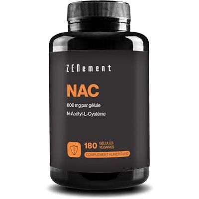 Zenement NAC 600 mg N-Acétyl-Cystéine Haute Absorption 180 Gélules Véganes Haute Pureté & Biodisponibilité Sans Additifs, Sans Allergènes, Sans Gluten 1 par Jour, 6 Mois Zenement NAC 600 mg N-Acétyl-Cystéine Haute Absorption 180 Gélules Véganes Haute Pureté & Biodisponibilité Sans Additifs, Sans Allergènes, Sans Gluten 1 par Jour, 6 Mois