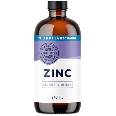 Vimergy Zinc Liquide 240 ml – 240 Portions – Complément de Zinc Liquide – Sans Sucre Raffiné – Sans Gluten, Sans OGM, Végan, Paléo-Amical Vimergy Zinc Liquide 240 ml – 240 Portions – Complément de Zinc Liquide – Sans Sucre Raffiné – Sans Gluten, Sans OGM, Végan, Paléo-Amical