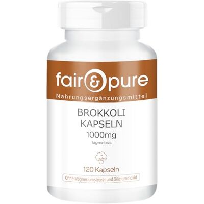 Pure Capsules de brocoli 1000mg par jour, 120 pièces, complément alimentaire végétalien sans additifs, fabriqué en Allemagne Pure Capsules de brocoli 1000mg par jour, 120 pièces, complément alimentaire végétalien sans additifs, fabriqué en Allemagne