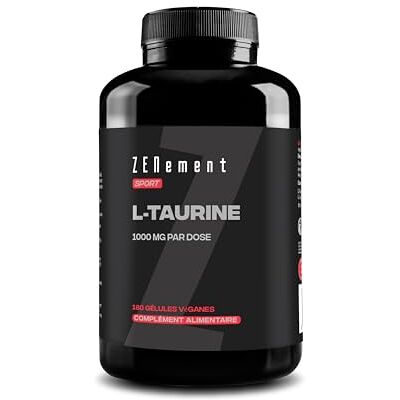 Zenement L‑Taurine 1000 mg par Dose (2 Gélules) – 180 Gélules Véganes (Cure de 3 Mois) – Taurine Pure – Complément Sportif – Sans Gluten, Sans Lactose, Sans Soja, Sans Additifs – Zenement L‑Taurine 1000 mg par Dose (2 Gélules) – 180 Gélules Véganes (Cure de 3 Mois) – Taurine Pure – Complément Sportif – Sans Gluten, Sans Lactose, Sans Soja, Sans Additifs –