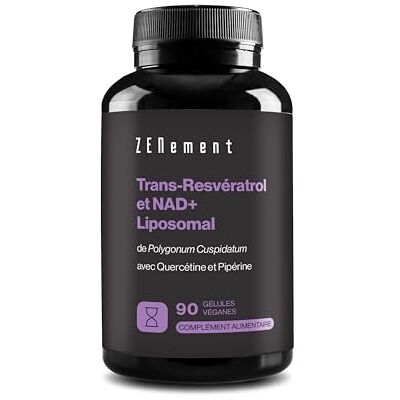 Zenement Trans-Resvératrol & NAD+ Liposomal avec Quercétine 90 Gélules Véganes de Polygonum Cuspidatum naturel à 98%, avec Pipérine Formule Exclusive, Végan, 580 mg 1/Jour, 3 Mois Zenement Trans-Resvératrol & NAD+ Liposomal avec Quercétine 90 Gélules Véganes de Polygonum Cuspidatum naturel à 98%, avec Pipérine Formule Exclusive, Végan, 580 mg 1/Jour, 3 Mois