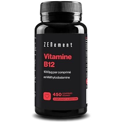 Zenement Vitamine B12 puissante 1000 mcg, 450 Comprimés Végans (+ 1 An) B12 Méthylcobalamine Biodisponible Pour l'Énergie, l'Immunité et la Fatigue Origine Naturelle et Sans Gluten Zenement Vitamine B12 puissante 1000 mcg, 450 Comprimés Végans (+ 1 An) B12 Méthylcobalamine Biodisponible Pour l'Énergie, l'Immunité et la Fatigue Origine Naturelle et Sans Gluten
