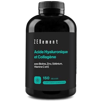 Zenement Acide Hyaluronique & Collagène Biotine, Zinc & Sélénium 150 Gélules 1000 mg Collagène + 200 mg Acide Hyaluronique avec Vitamines C & E Sans Additifs 2/Jour, +2 Mois Zenement Acide Hyaluronique & Collagène Biotine, Zinc & Sélénium 150 Gélules 1000 mg Collagène + 200 mg Acide Hyaluronique avec Vitamines C & E Sans Additifs 2/Jour, +2 Mois