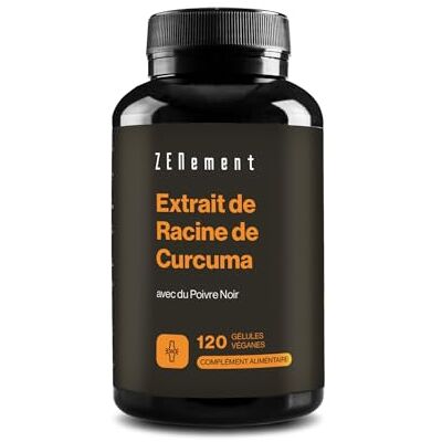 Zenement Extrait de Curcuma 95% Curcuminoïdes avec Poivre Noir 120 Gélules Microencapsulé Haute Absorption Origine Naturelle, Sans Additifs, Végan 1/Jour, 4 Mois Zenement Extrait de Curcuma 95% Curcuminoïdes avec Poivre Noir 120 Gélules Microencapsulé Haute Absorption Origine Naturelle, Sans Additifs, Végan 1/Jour, 4 Mois