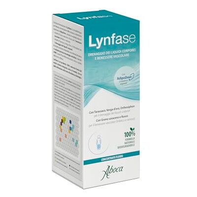 Aboca Lynfase Concentré Liquide Flacon 180 g Drainage des Liquides Corporels et Bien-être Vasculaire avec pissenlit, Verge d'or, Orthosiphon, Sarrasin et Rusco Aboca Lynfase Concentré Liquide Flacon 180 g Drainage des Liquides Corporels et Bien-être Vasculaire avec pissenlit, Verge d'or, Orthosiphon, Sarrasin et Rusco