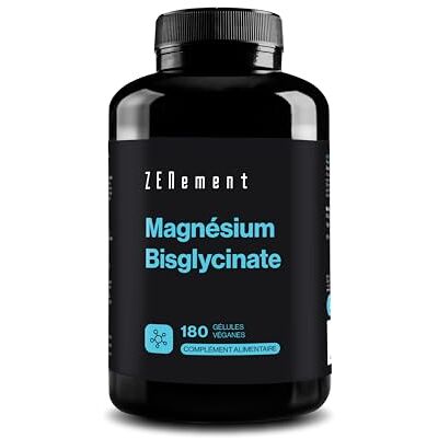 Zenement Magnésium Bisglycinate, Hautement dosé: 350 mg de magnésium élémentaire 180 gélules végétales (3 mois) Sommeil, Stress, Fatigue Absorption Maximale & Assimilation Facilitée Zenement Magnésium Bisglycinate, Hautement dosé: 350 mg de magnésium élémentaire 180 gélules végétales (3 mois) Sommeil, Stress, Fatigue Absorption Maximale & Assimilation Facilitée