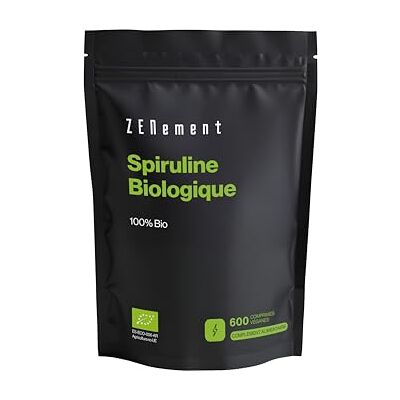 Zenement Spiruline Bio 100% 3000 mg par Dose 600 Comprimés Protéine Végétale, Vitamines & Minéraux Algue 100% Bio, Haute Pureté, Végan, Sans Additifs 6 par Jour Zenement Spiruline Bio 100% 3000 mg par Dose 600 Comprimés Protéine Végétale, Vitamines & Minéraux Algue 100% Bio, Haute Pureté, Végan, Sans Additifs 6 par Jour