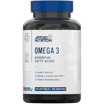Applied Nutrition Omega 3 1000Mg Acides Gras Essentiels pour la Santé (100 Soft V Gels) Applied Nutrition Omega 3 1000Mg Acides Gras Essentiels pour la Santé (100 Soft V Gels)