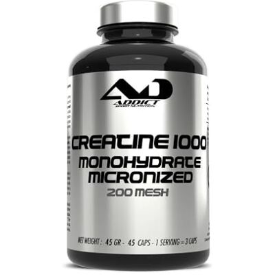 ADDICT SPORT NUTRITION AD Addict Sport Nutrition Creatine 1000 Monohydrate Micronized (45 Caps) Créatines - ADDICT SPORT NUTRITION AD Addict Sport Nutrition Creatine 1000 Monohydrate Micronized (45 Caps) Créatines -