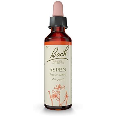Bach Goutte de fleurs de d'origine n° 2 Aspen : sentez-vous en sécurité avec la fleur de Tremblement 20 ml Bach Goutte de fleurs de d'origine n° 2 Aspen : sentez-vous en sécurité avec la fleur de Tremblement 20 ml