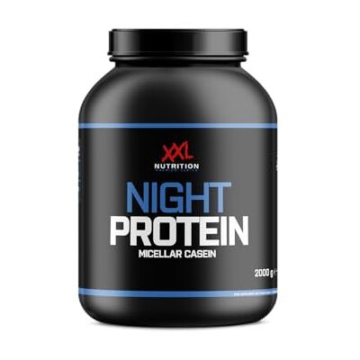 XXL Nutrition Night Protein Jusqu'à 89% Protéine, Caséine Fraise 2000 grammes XXL Nutrition Night Protein Jusqu'à 89% Protéine, Caséine Fraise 2000 grammes