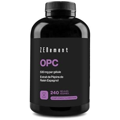 Zenement OPC 1007 mg Purs par Dose (2 Gélules) Extrait Concentré de Pépins de Raisin (Vitis vinifera L.) 95% Proanthocyanidines Source d’Antioxydants Naturels 240 Gélules Véganes Zenement OPC 1007 mg Purs par Dose (2 Gélules) Extrait Concentré de Pépins de Raisin (Vitis vinifera L.) 95% Proanthocyanidines Source d’Antioxydants Naturels 240 Gélules Véganes