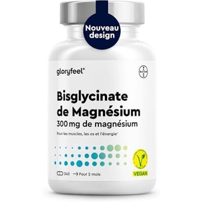 Gloryfeel Magnésium Bisglycinate – 300 mg de Magnésium Élémentaire/Dose Journalière – 240 Gélules, 2 Mois d'Approvisionnement – Doux sur l’Estomac, Vegan, Hautement Dosé Gloryfeel Magnésium Bisglycinate – 300 mg de Magnésium Élémentaire/Dose Journalière – 240 Gélules, 2 Mois d'Approvisionnement – Doux sur l’Estomac, Vegan, Hautement Dosé