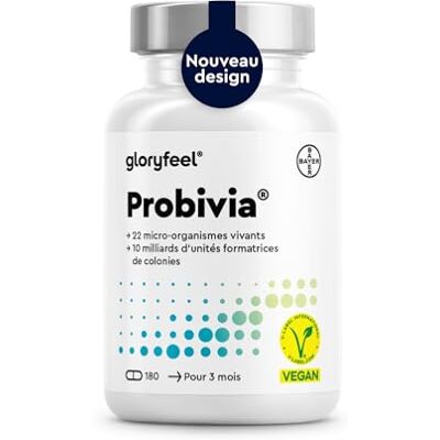 Gloryfeel Probivia Probiotique Ferments Lactiques, 180 Capsules Végétaliens, 22 Souches de Bactéries avec Lactobacillus & Bifidobacterium pour la Flore Intestinale, 10 Milliards UFC, Complément Alimentaire Gloryfeel Probivia Probiotique Ferments Lactiques, 180 Capsules Végétaliens, 22 Souches de Bactéries avec Lactobacillus & Bifidobacterium pour la Flore Intestinale, 10 Milliards UFC, Complément Alimentaire