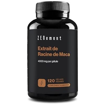 Zenement Maca Andine 4000 mg 0,6% Macaènes & Macamides 120 Gélules Véganes Extrait de Racine de Maca Péruvienne 10:1 pour Hommes & Femmes Sans Additifs 1/Jour, 4 Mois Zenement Maca Andine 4000 mg 0,6% Macaènes & Macamides 120 Gélules Véganes Extrait de Racine de Maca Péruvienne 10:1 pour Hommes & Femmes Sans Additifs 1/Jour, 4 Mois