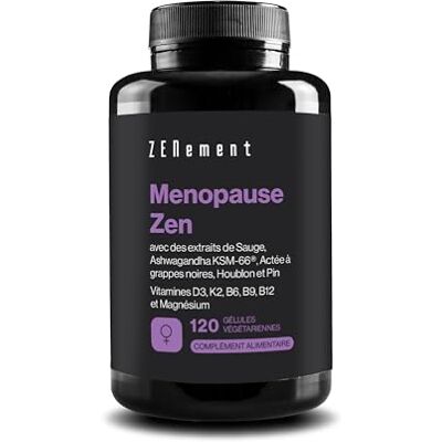 Zenement Ménopause Jour & Nuit Sauge, Ashwagandha & Actée à Grappes 120 Gélules Menopause Zen avec Magnésium & Vitamines D3, K2 & Groupe B Formule Exclusive, Végétarien 1 par Jour, 4 Mois Zenement Ménopause Jour & Nuit Sauge, Ashwagandha & Actée à Grappes 120 Gélules Menopause Zen avec Magnésium & Vitamines D3, K2 & Groupe B Formule Exclusive, Végétarien 1 par Jour, 4 Mois