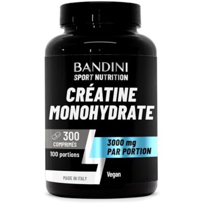 BANDINI ® Créatine Monohydrate 300 Comprimés (+3 Mois) 3000mg à dose Augmente les Performances Physiques & la Force Musculaire Booster Musculation Puissant Creatine Pure et 100% Vegan BANDINI ® Créatine Monohydrate 300 Comprimés (+3 Mois) 3000mg à dose Augmente les Performances Physiques & la Force Musculaire Booster Musculation Puissant Creatine Pure et 100% Vegan