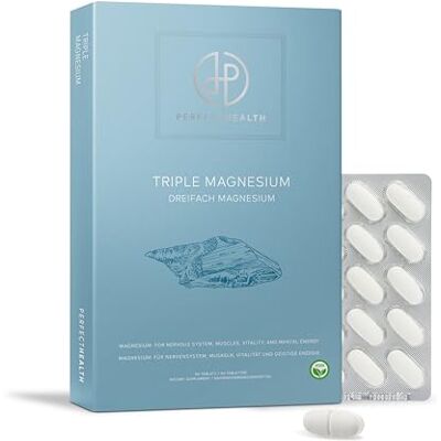 Perfect Health Magnésium Bisglycinate Comprimés Haute Absorption Avec Albion® & Aquamin™ Vegan 376 mg par 2 Comprimés Soutient Muscles, Nerfs & Énergie 90 Pièces Perfect Health Magnésium Bisglycinate Comprimés Haute Absorption Avec Albion® & Aquamin™ Vegan 376 mg par 2 Comprimés Soutient Muscles, Nerfs & Énergie 90 Pièces