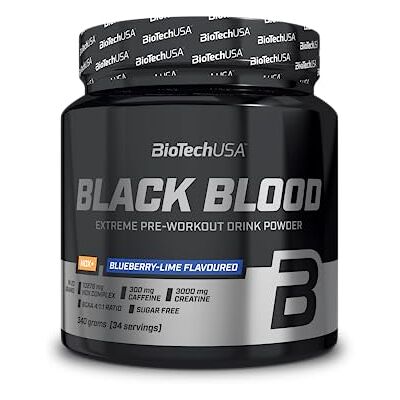 BioTechUSA Black Blood NOX+, Formule radicale pré-exercice avec un complexe NOX extrême, ainsi que de la créatine et de la tyrosine pour les besoins essentiels, 340 g, Myrtille-lime BioTechUSA Black Blood NOX+, Formule radicale pré-exercice avec un complexe NOX extrême, ainsi que de la créatine et de la tyrosine pour les besoins essentiels, 340 g, Myrtille-lime
